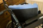 Black Fine Mesh sewn into underside of pressure cushion for wheelchair